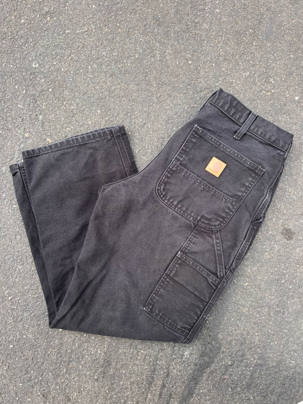 Vintage Y2K Carhartt Men's Black Work Utility Pants